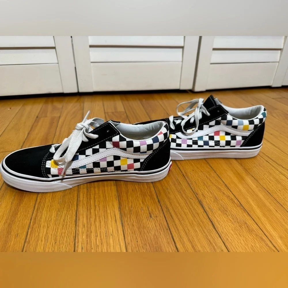 Vans Kids Black and White Old Skool ‘Party Checker’ Sneakers Size 6.5
